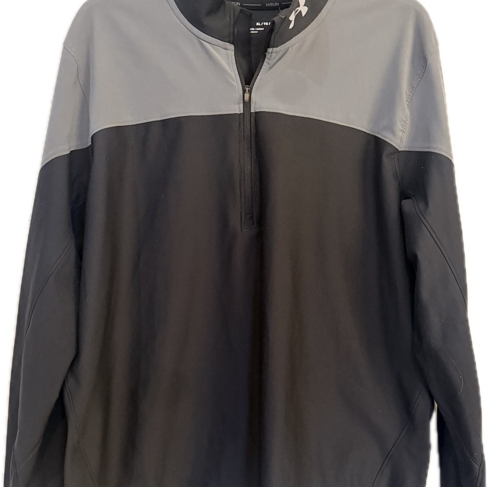 Under Armour Run Black and Gray Quarter-Zip Pullover